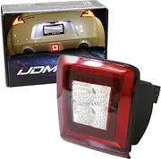 iJDMTOY 72-009-Red Clear Lens Bumper Fog Light Kit for 2009-19 Nissan 370Z & 2013-17 Juke Nismo, Powered by Red Brake/Rear Fog & White LED as Backup Reverse Lamp