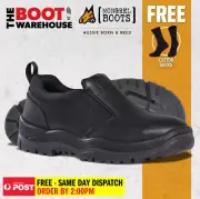 Mongrel Work Boots 315085, Slip-On Executive, Stylish, Steel Cap Safety Shoes,