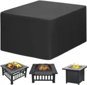Amberr Fire Pit Cover,600D Heavy Duty Fire Pit Cover Square,Waterproof outside F