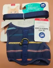 Cat Harness And Leash For Kitten Whisker City Multi Color Striped Cat Vest Combo
