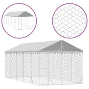 Andala Pets Outdoor Dog Kennel with Roof Silver 3x7.5x2.5 m Galvanised Steel
