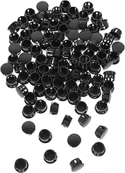 SOLUSTRE 100pcs Plastic Hole Plugs Furniture Holes Covers Decorative Plugs for Cabinets Easy Install Round Sealing Caps Black