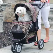 Cheetah Chic Dog/Cat Pet Stroller 3 Wheeled For Jogging,Walking,/ up To 50 lbs