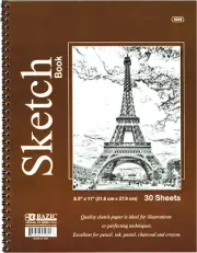 BAZIC Sketch Book 30 Ct. 8.5" X 11", Spiral Side Bound Sketchbook Drawing Pads