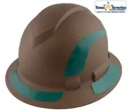 Pyramex Ridgeline Full Brim Hard Hat Copper with Green Reflective Decals