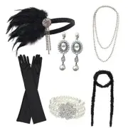 1920s Great Gatsby Accessories for Women Flapper Headpiece Headband Set 7
