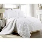 Jenny Mclean Bobby Ruffle 3 Piece Bedspread Coverlet Comforter Quilt Set Whit...