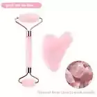 Natural Rose Quartz Jade Roller Set Facial Massager Roller Jade Set Face Tools