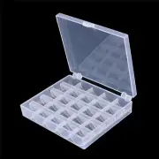 25 Cell Empty Bobbins Spools Box Sewing Machine Bobbin Case Organizer Storag-UU