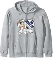 [STAR WARS] BB-8 R2-D2 You R2 Cute Heart Cartoon Zip Hoodie