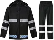 ZOJO High Visibility Safety Rain suit, Jacket, Pants High Visibility Reflective Rain Coats