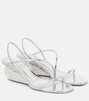[Simkhai] Simkhai Bridget patent leather wedge sandals AU 10 silver