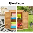 Wooden Outdoor Storage Cabinet Fir Wood Garden Shed Adjustable Shelf Cupboard