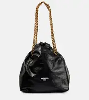[Balenciaga] Balenciaga Crush Small leather tote bag One Size black