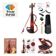 Electric Violin, 4/4 Full Size Silent Electric Violin Kit for Beginners Adult...