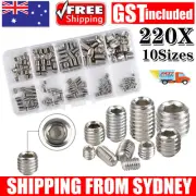 NEW 220Pcs Stainless Steel Allen Head Socket Set Grub Screws Assortment Kit AU