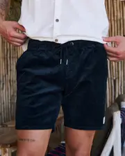 [Skylark] Skylark Men's Texture Elastic Waist Shorts in Black Size Small S Black