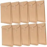 LIGHTAOTAO A4 Paper Document Bag String Tie File Folder Organizer Brown Folder Closure Office Supplies