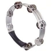 Opus Percussion 10" Tambourine with Double-Row Jingles in Silver