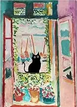 Paint by Numbers for Adults, Canvas DIY Acrylic Adult Paint by Number Kits Paintworks Door Cat Artwork Wthout Frame, 16x20 Inch
