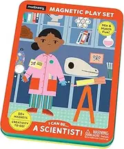 I Can Be….A Scientist! Magnetic Tin from Mudpuppy, Includes 2 Brightly Illustrated Background Scenes and 50+ Mix and Match Magnets, Perfect for Travel Activities on The Go!, Ages 4+