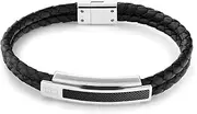 [Tommy Hilfiger] Men's Leather Bracelet, standard, Stainless Steel, no gemstone