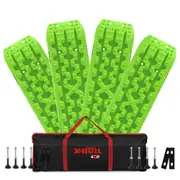 X-BULL Recovery tracks Sand tracks KIT Carry Bag Mounting Pins Sand Snow Mud 10T 4WD Light Green 2Pairs Gen3.0