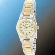 Casio Ladies Silver Gold Stainless Steel Quartz Dress Watch LTP-1253SG-9AD New