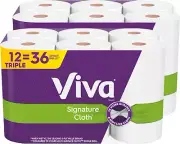 Signature Cloth Paper Towels, 12 Rolls, 141 Sheets Each, Ultra Absorbent
