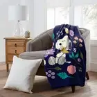 Northwest Peanuts Blooming Snoopy Silk Touch Sherpa Throw Blanket 50 X 60