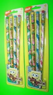 SpongeBob SquarePants Pencils Sparkling Sand Glitter Nickelodeon 8 Pencils 2005