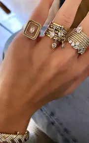[Rainbow K] Drop Alliances 18K Yellow Gold Diamond Ring