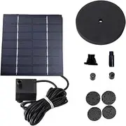 Outdoor Water Feature 1.5W Solar Fountain Pump with 6Nozzles Solar Powered Pump with Solar Panel Kit for Bird Bath,Pond,Garden Fountain Supplies
