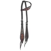 Circle Y Dark Flash AZ Flower One Ear Headstall