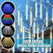 192LED Meteor Shower Rain Lights Fairy String Lights Outdoor Garden Tree Decor