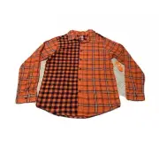 Wonder Nation Boys Orange Long Sleeve Button-Up Woven Shirt Size XXL (18) New