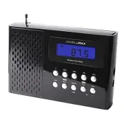 HX-512R Portable AM/FM/Weather Alert Radio, Alarm Clock, LCD Display, Black