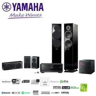 山葉 YAMAHA 舒伯特5.1聲道家庭劇院組-鋼烤黑 (NS-150系列劇院喇叭組)