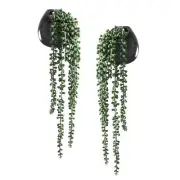Artificial Hanging Plants, Faux Succulents in Pots, Realistic String of Pearl...