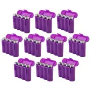 Ten (10) EBC Battery AA AAA Purple Plastic Battery Storage Case Holder Box