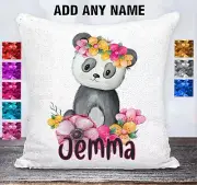 Panda Bear Cushion Cover Sequin Throw Pillow Flip Sequins Personalised