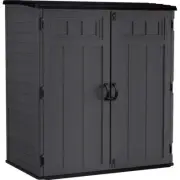 Suncast Vertical Resin Storage Shed Outdoor Cabin Extra Large 6x5FT Peppercorn