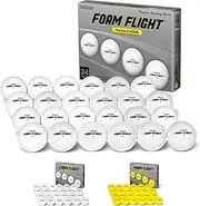 GoSports Foam Flight Practice Golf Balls - Pack of 24 Limited Flight Training Balls -Choose Between Classic White or Hi-Vis Yellow