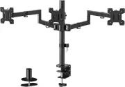 WALI Triple LCD Monitor Desk Mount Fully Adjustable 18 inch Tall, Black