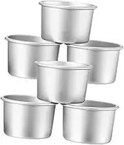 TIDTALEO 6pcs Removable Bottom Aluminum Alloy Cake Baking Molds Round Cake Pans for Even Heating Non Deformable Baking Tools