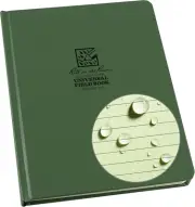 Weatherproof Hard Cover Notebook, 6.75" X 8.75", Green Cover, Universal Pattern
