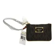 NEW Michael Kors Jet Set Wristlet - Brown Gold hardware Wallet Clutch