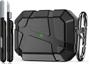 [R-fun] for AirPods Pro 2 Case, Shockproof Silicone Protective Case, Compatible with AirPods Pro 2nd Generation, with Hard Shell Design & Scratch Protection, Front LED Visible with Carabiner,Black