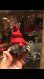 Gnome Tomte Made In Finland Christmas Wood Gnome in Santa Hat with Tag