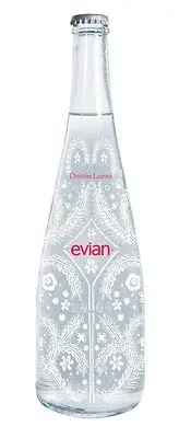 CHRISTIAN LACROIX Limited Edition EVIAN Glass COLLECTABLE Bottle Water